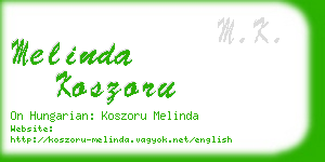 melinda koszoru business card